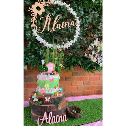 Flower Garden - Edible Icing Cake Wrap. Add this beautiful flower garden print with a white picket fence on cakes or any sweet treats. Perfect for a fairy garden or gardening theme party.