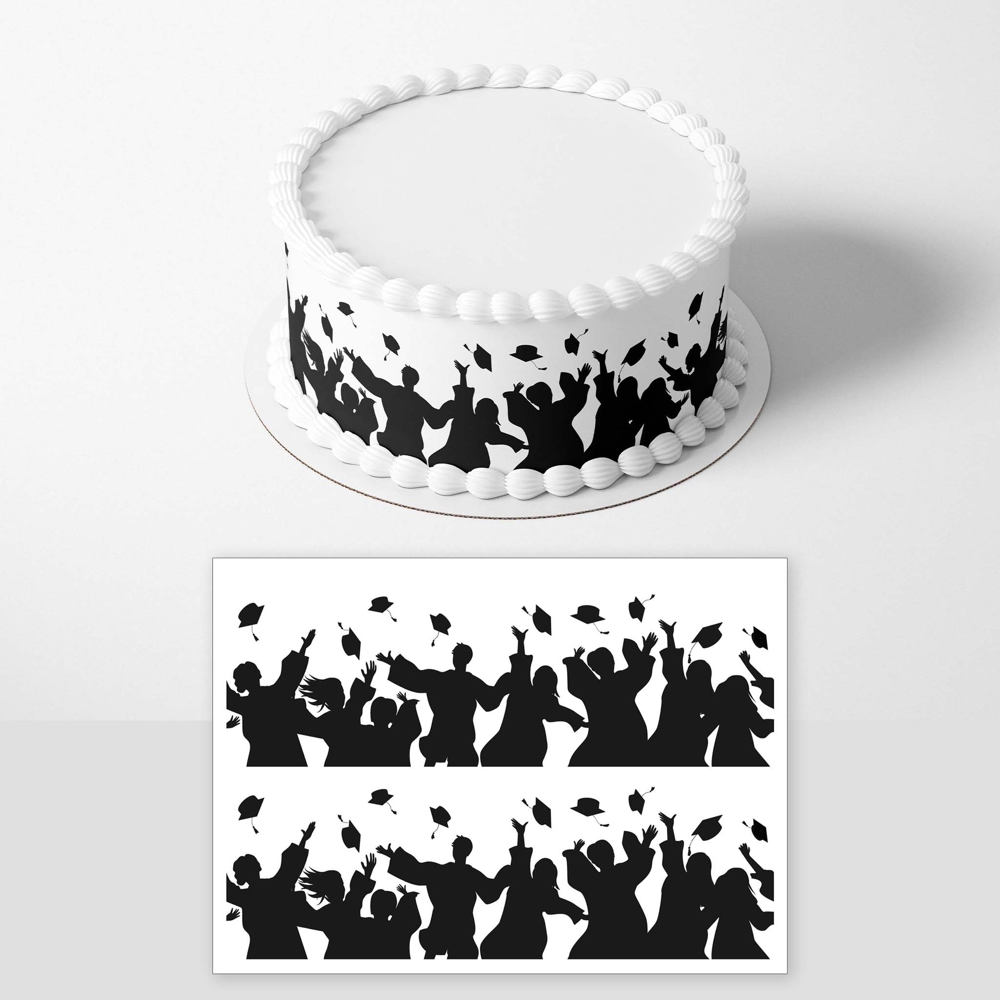 Use this bright Graduation edible icing cake wrap to decorate cakes or any sweet treats. Perfect for celebrating the many accomplishments of the graduate.