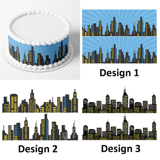 Have a spectacular birthday party by adding these City Night skylines' edible icing cake wraps. The perfect way to help celebrate your superhero's big day!