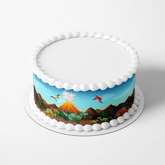 Finish off your cake decorations with rawrsome dino edible icing wrap. Perfect for any dinosaur lovers celebration!