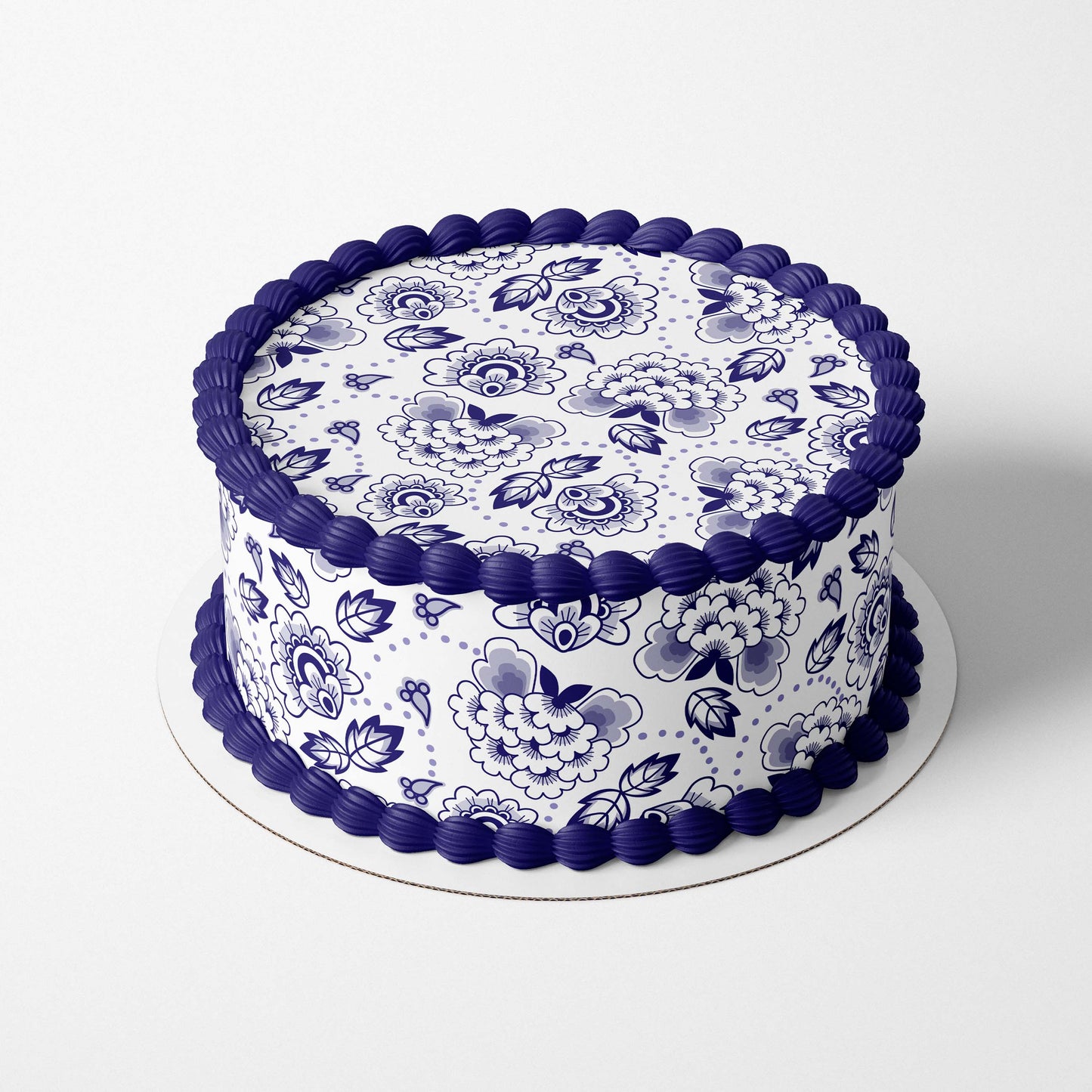 Add this beautiful Chinoiserie Chinese Indigo Floral edible icing sheet on cakes or any sweet treats. Perfect for a wedding, birthday or any special occasion cake. 