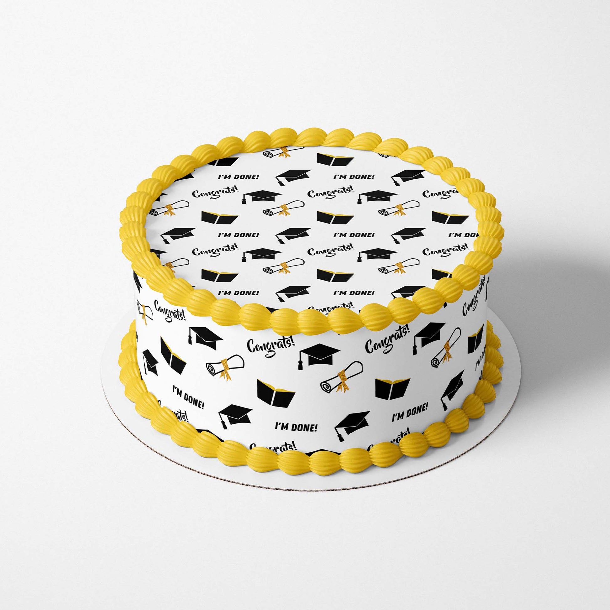 Graduation - Edible Icing Cake Wrap Edible Cake Topper, Edible Cake Image, ,printsoncakes